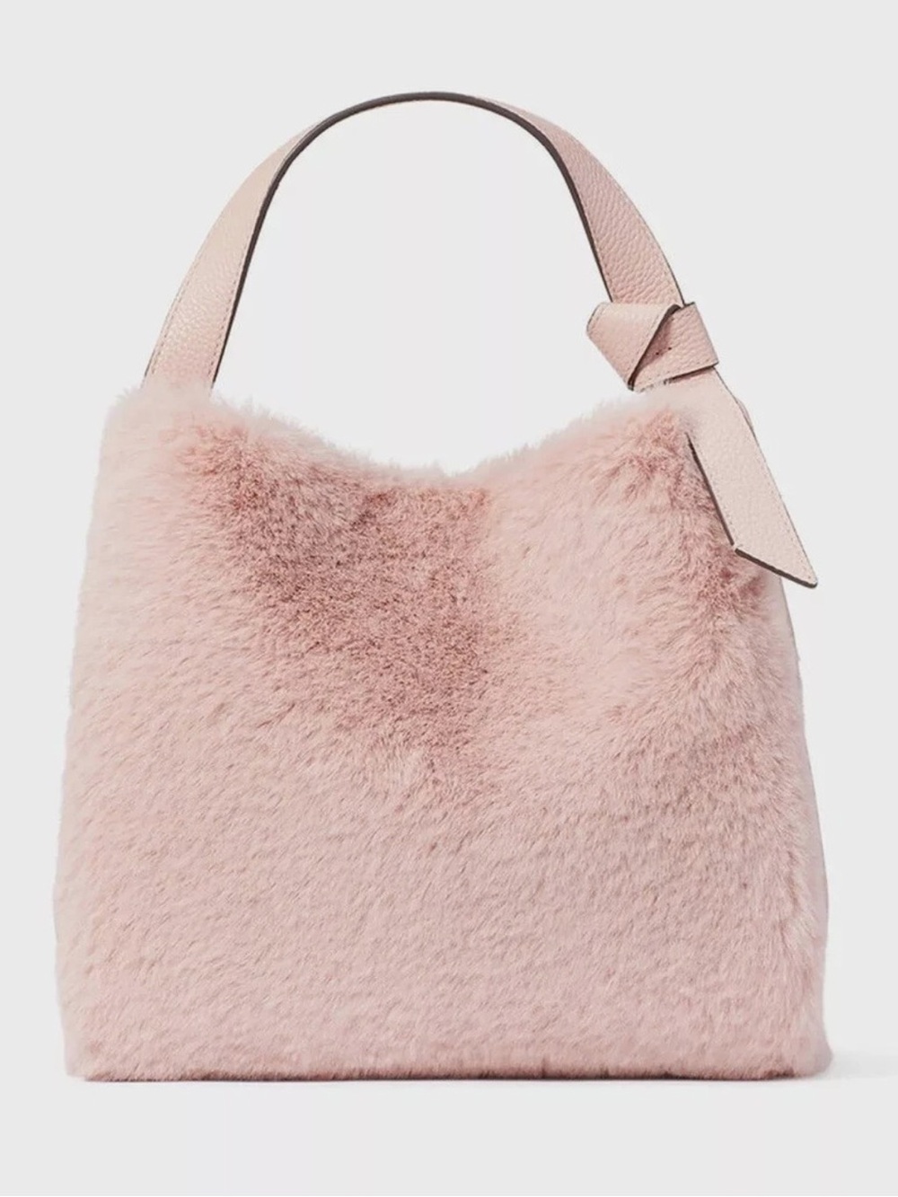 Kate Spade New York Knott Faux Fur Crossbody Tote French Rose NWT